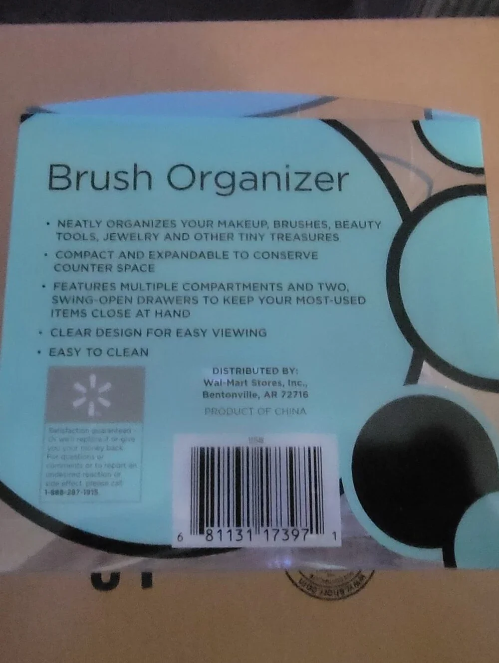 Equate Beauty Brush Organizer Compact Expandable Brand New Makeup Bath Vanity